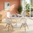 White 4-Seater Modern Eames Style Dining Set - 4