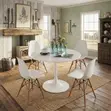 White 4-Seater Modern Eames Style Dining Set - 5