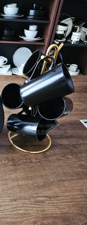 Set ya Mugs Nyeusi ya Ubora wa Juu (6pcs)