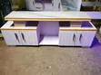 Brand New White TV Stand with Shelves - 2