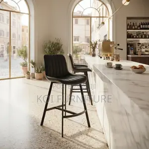 Ergonomic Leather Barstool with Backrest Support