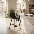 Ergonomic Leather Barstool with Backrest Support - 1