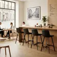 Ergonomic Leather Barstool with Backrest Support - 2