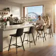 Ergonomic Leather Barstool with Backrest Support - 3