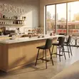 Ergonomic Leather Barstool with Backrest Support - 4