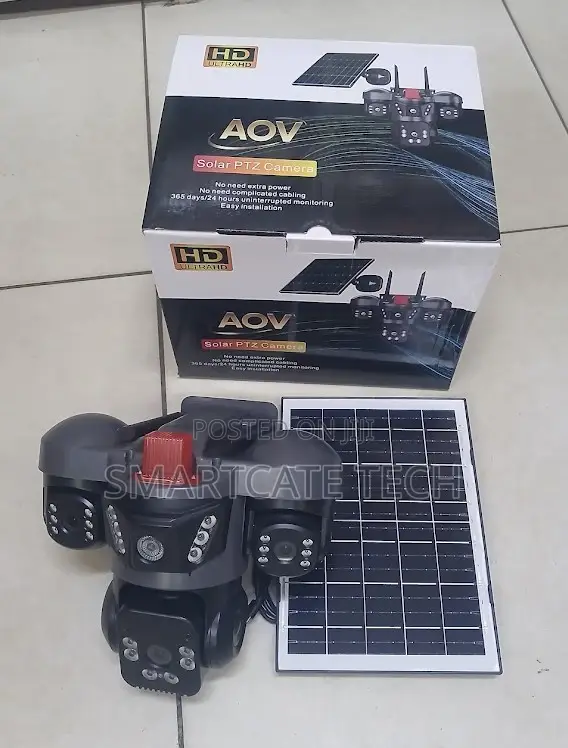 AOV V380 4G Solar Triple Lens HD Outdoor CCTV Camera - 1