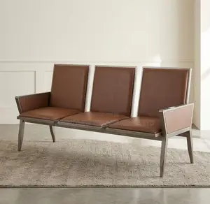 Bench ya Kisasa ya Kufunga Watu 3, Rangi ya Brown