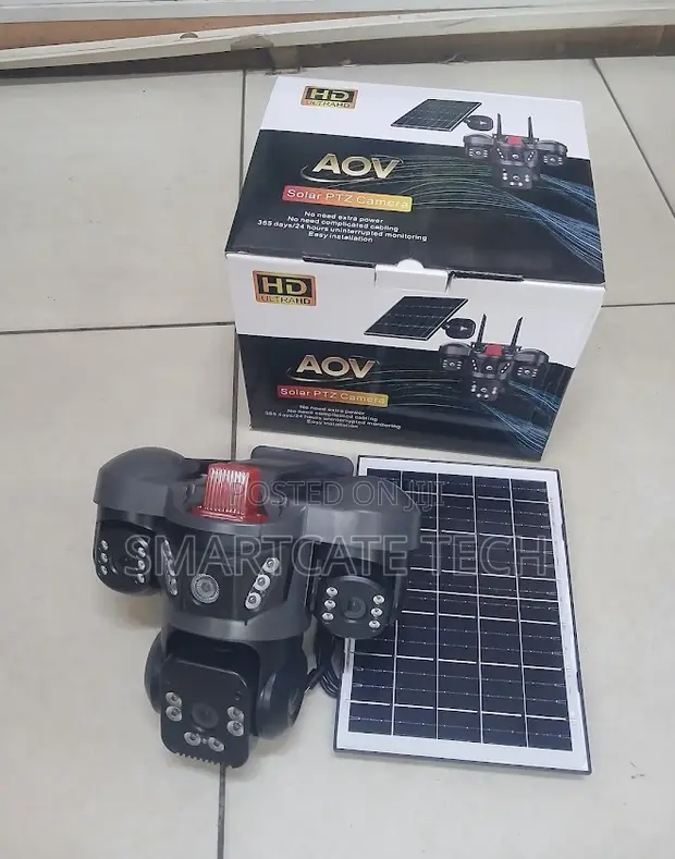 AOV 3 Lens V380 4G Solar CCTV Camera - 1