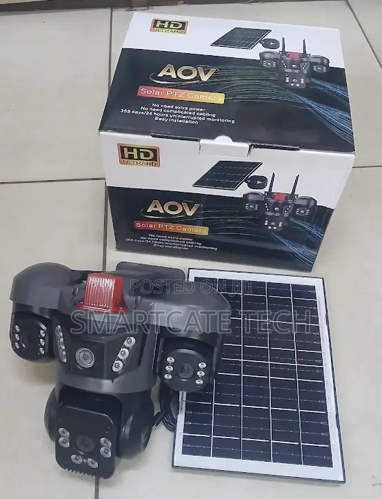 AOV V380 Triple Camera 4G Solar CCTV - Wireless Security Camera - 1