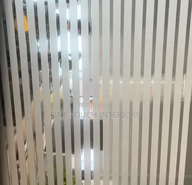 Lined Patterned Frosted Window Film - Privacy Glass Sticker - 1