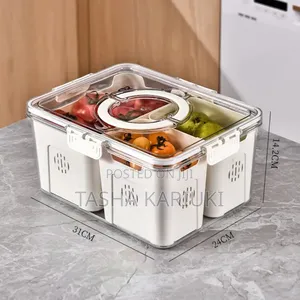 Partitioned Stackable Fridge Storage Box