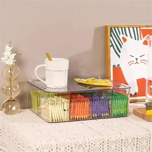 Acrylic Tea Bag Organizer with Multiple Compartments