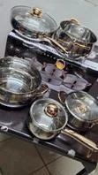 10pcs Edenburg Stainless Steel Gold Cookware Set - 1