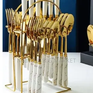 24pcs Marble Cutlery Set