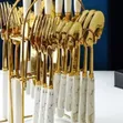 24pcs Marble Cutlery Set - 2