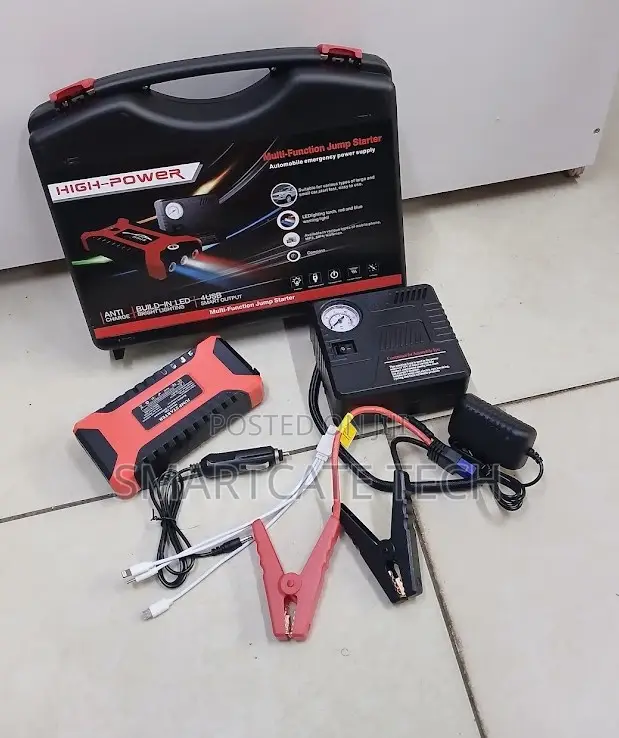 12V Powerful Car Jump Starter with Tyre Air Pump - 1