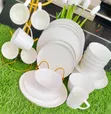 Seti ya Vyakula 24pcs Nyeupe Rahisi - 2