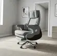 Executive Recliner CEO Office Chair - Gray Leather - 1