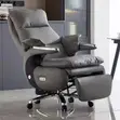 Executive Recliner CEO Office Chair - Gray Leather - 3