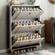Modern Shoe Storage Cabinet - White - 2