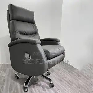 Kiti cha Ofisi cha Ngozi cha Executive chenye Backrest ya Juu