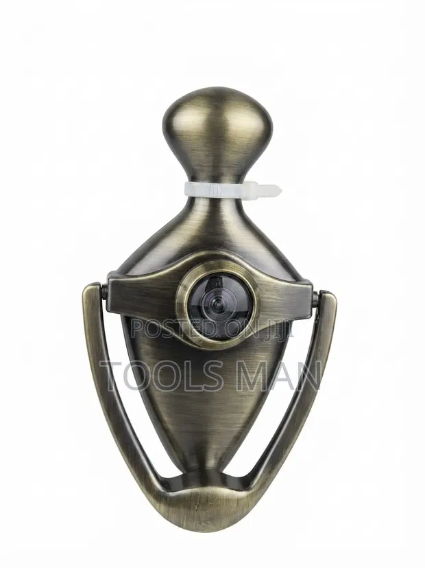 Antique Brass Door Knocker with Peephole Camera - 1