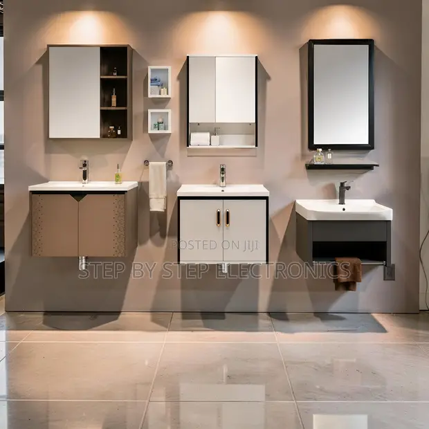 Wall Mounted Bathroom Vanity Cabinet with Mirror - 1