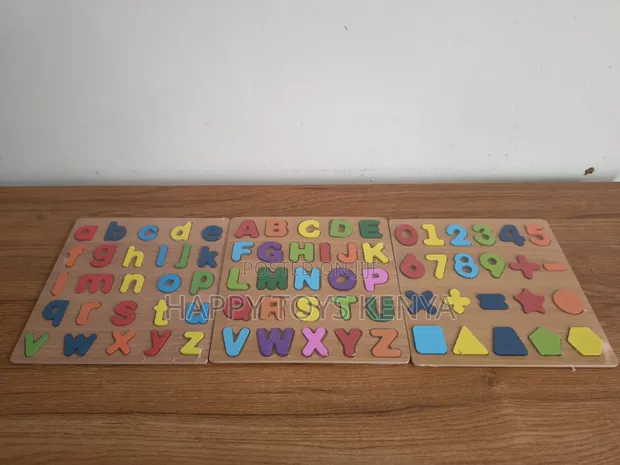 Wooden Alphabet & Number Puzzle Board - 1