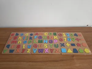 Wooden Alphabet & Number Puzzle Board