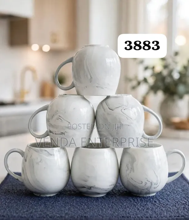 Seti ya Mug za Marbled (6 pcs) - 1