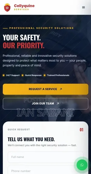 Ianiewebdev: Security Company Website & Admin Dashboard