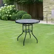 Outdoor Bistro Dining Table - Black Glass Top - 2