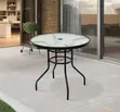 Outdoor Bistro Dining Table - Black Glass Top - 3