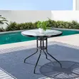 Outdoor Bistro Dining Table - Black Glass Top - 4