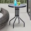 Outdoor Bistro Dining Table - Black Glass Top - 5