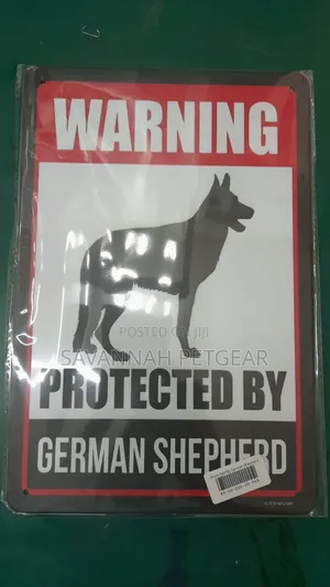 Alama ya Onyo ya Metali: Ina Kinga ya German Shepherd
