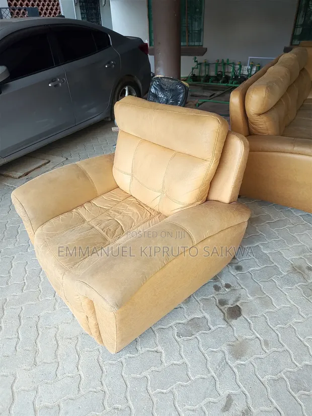 Sofas za Recliner Zilizotumika - Seating 7, Kitambaa Cha Kahawia - 1