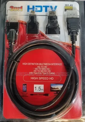 3-in-1 High-Speed HDMI Cable 1.5M na Adapta za Mini & Micro