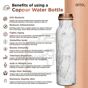 Printed Pure Copper Water Bottle / 1 LTR