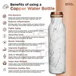 Printed Pure Copper Water Bottle / 1 LTR - 1