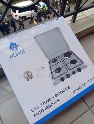 Nunix 4-Burner Gas Stove Mpya na Auto Ignition