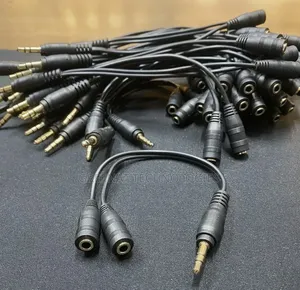 3.5mm Audio Splitter Cable: 1 Male to 2 Female Headphone Splitter