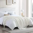 Knitted Tassel Throw Blanket - 4
