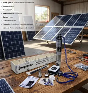 Premier 250W DC Submersible Solar Pump - 70M Head