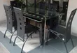 Meza ya Kulia ya Viti 6 vya Kifahari na Viti vya Ngozi - 1