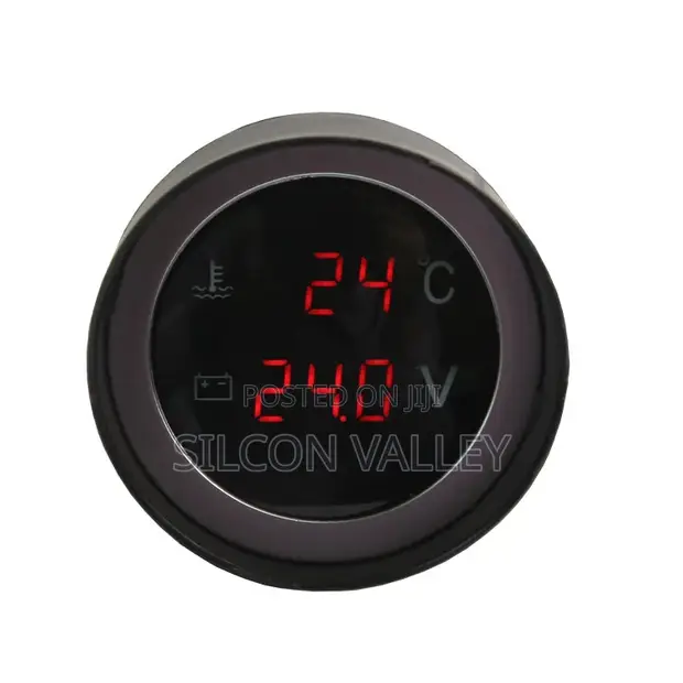Kipima Joto na Volti cha Gari cha LED cha 2-in-1 - 1