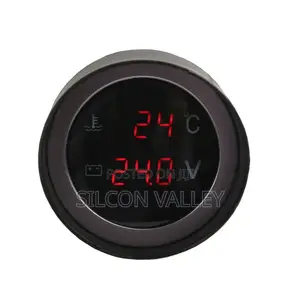 Kipima Joto na Volti cha Gari cha LED cha 2-in-1