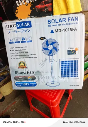 16" UKC Solar Stand Fan Inachajiwa