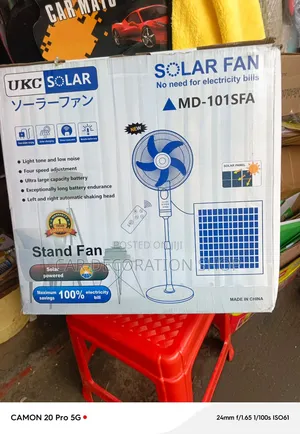 18" Solar-Electric Stand Fan - Hakuna Bili za Umeme