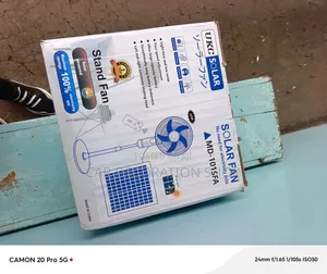 18" Solar Powered Stand Fan with Rotation Head